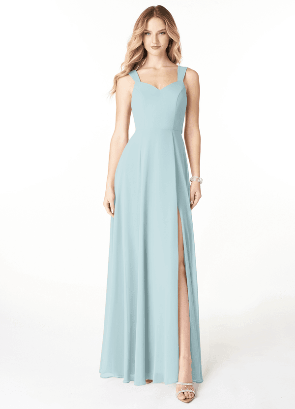 Azazie Julie Brudtärneklänningar Klä av A-Linje i Chiffong Älskling Halsringning Dimma image1