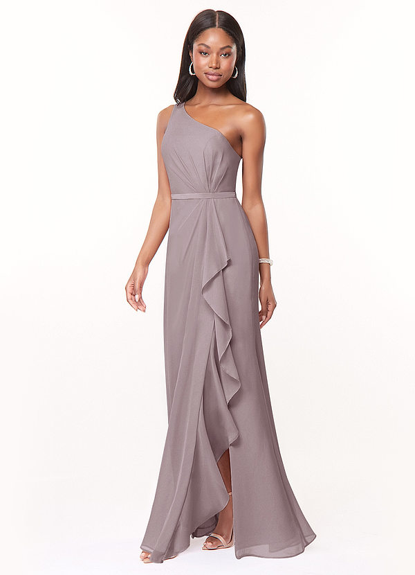 Azazie Liza Bridesmaid Dresses Dusk Mermaid One Shoulder Chiffon Dress image1