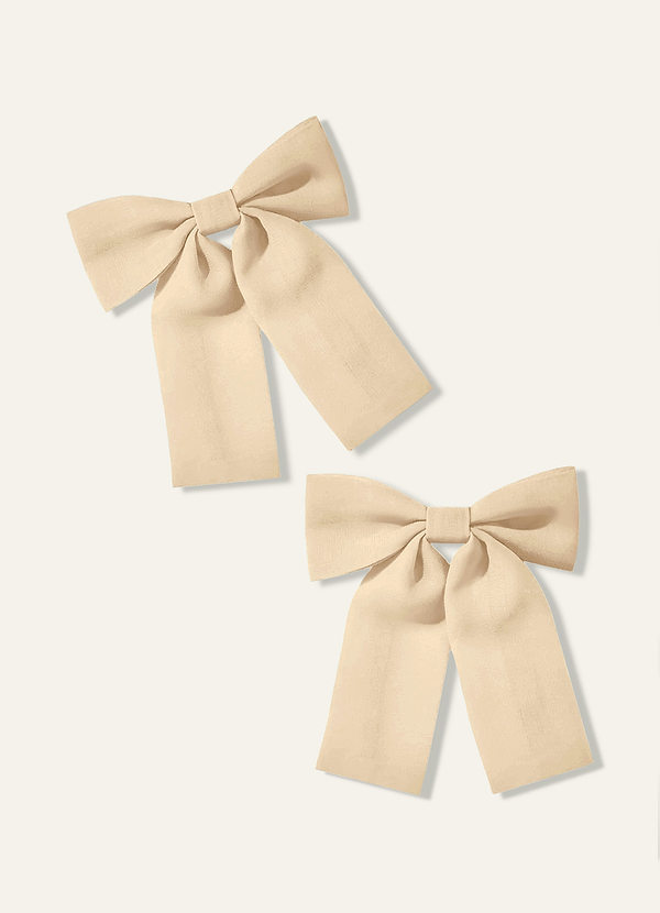 front Girls Chiffon Bow Hair Clip (Pack of 2)