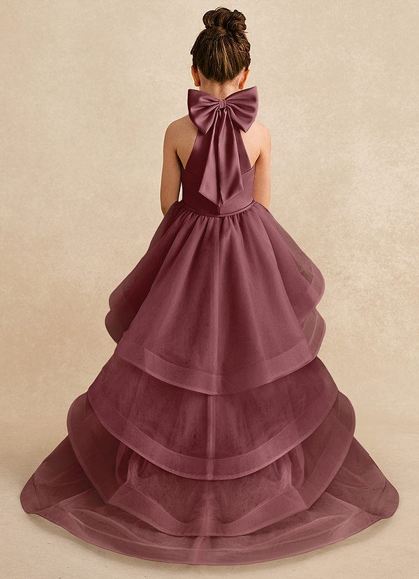 Azazie Bev Flower Girl Dresses Desert Rose A-Line Convertible Tulle Dress image1