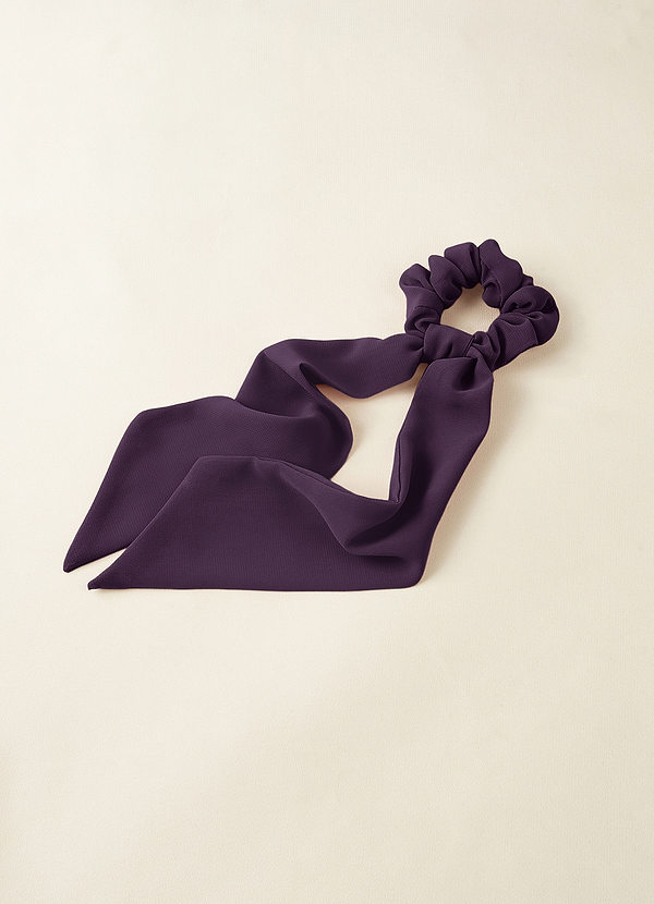front Matching Color Chiffon Hair Scarf Scrunchie