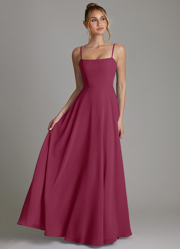 Azazie Elita Bridesmaid Dresses Mulberry A-Line Pleated Chiffon Dress image1