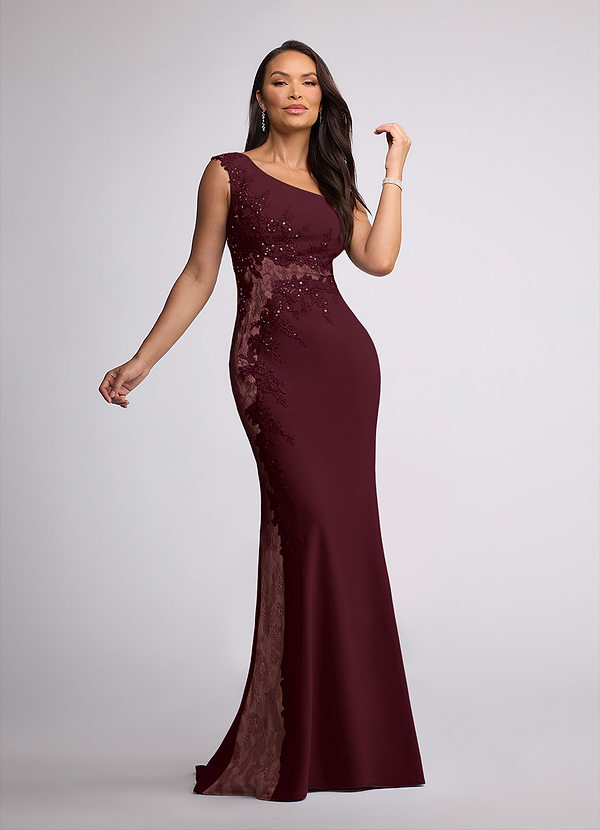 Azazie Juliane Mother of the Brides Dresses Cabernet Mermaid Sequins Lace Dress image1