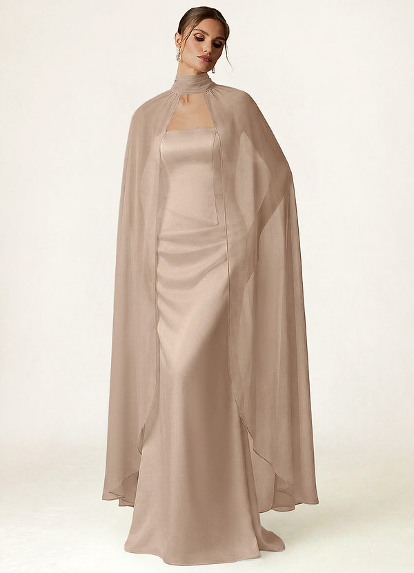 front Azazie Halter Chiffon Flowy Cape