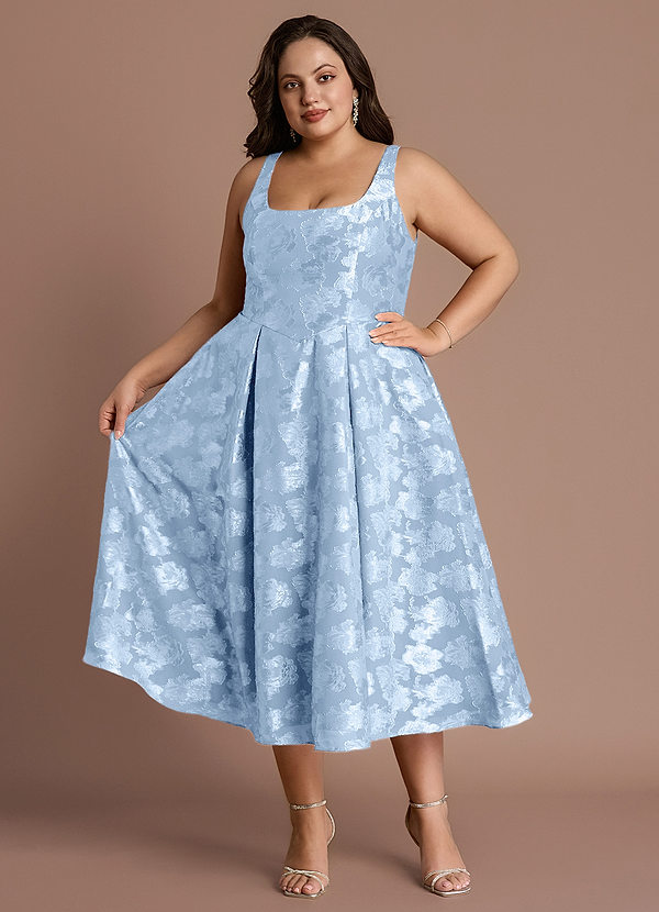 Briac Powder Blue A-line Midi Dress image1