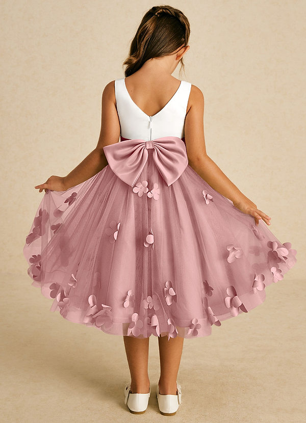 Sprout Flower Girl Dresses Dusty Rose A-Line Bow Tulle Dress image1