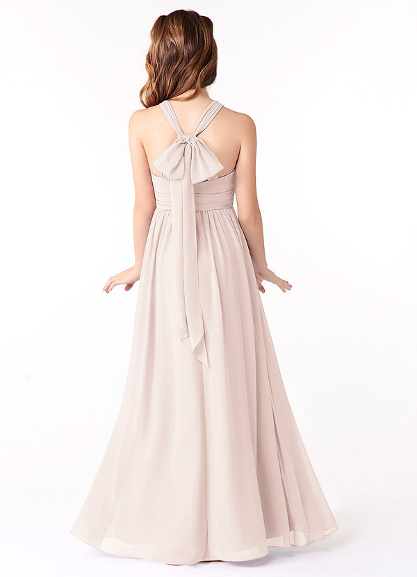 Azazie Jaylah Junior Rose Petal A-Line Ruched Chiffon Dress image1