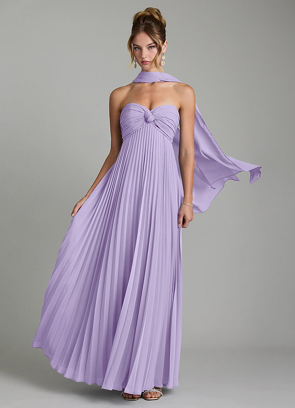 Azazie Tempest Robes Demoiselle d'honneur Robe Empire Convertible en Mousseline de soie Corset Lilas image1