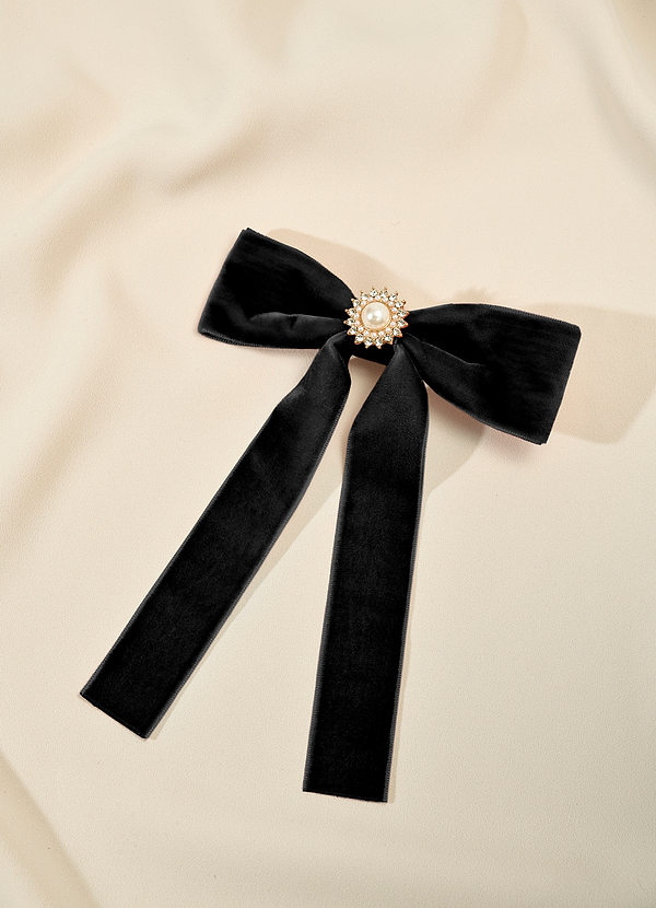 front Velvet Bow Hair Clip