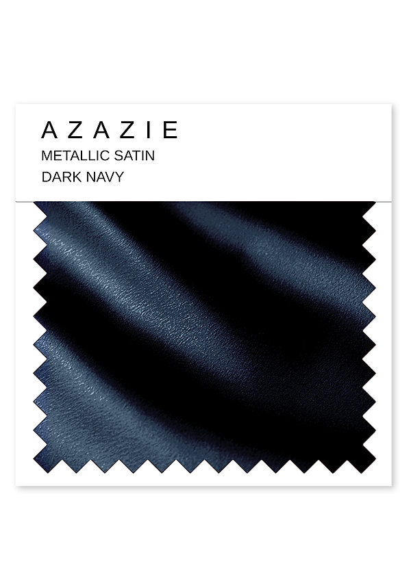 front Azazie Donkere Marine metallic satijnstaal