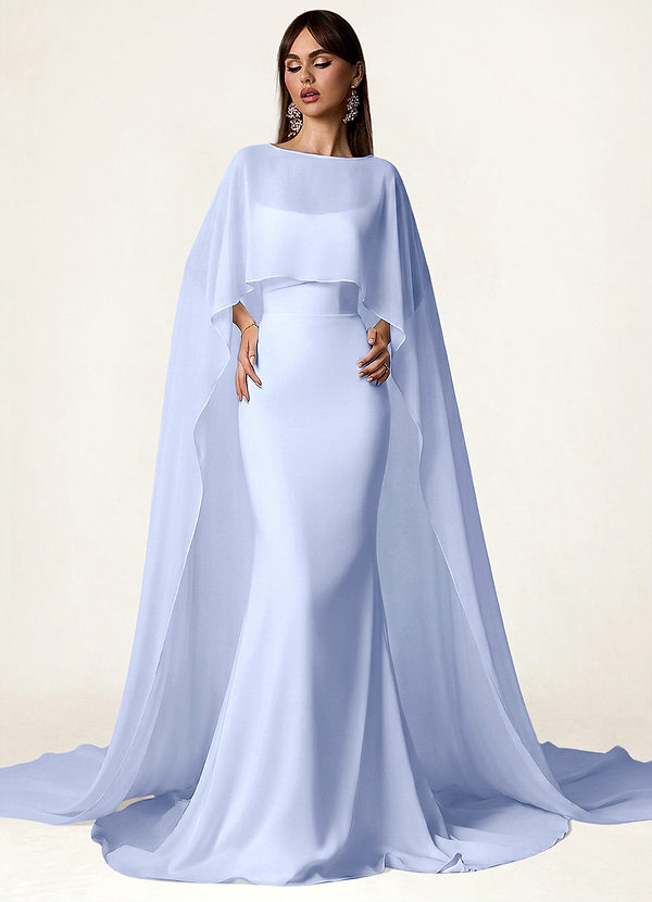 front Azazie Matching Color Chiffon Cape