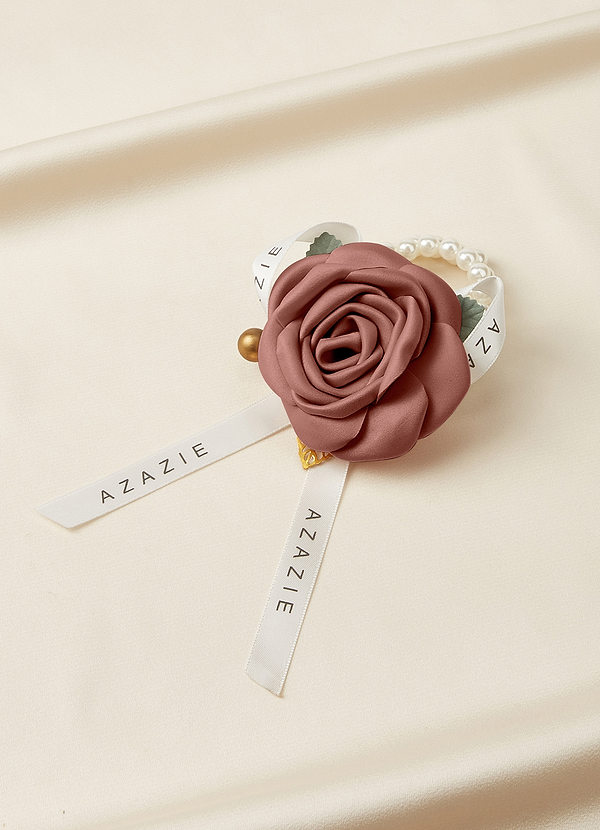 front Matching Color Matte Satin Wrist Corsage