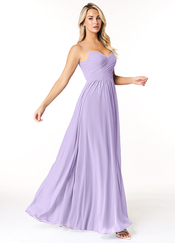 Azazie Lisbon Bridesmaid Dresses Lilac A-Line Sweetheart Neckline Chiffon Dress image1