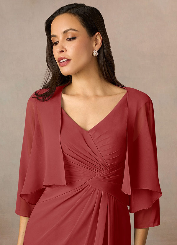 front Azazie Matching Color Fisher Chiffon Wrap