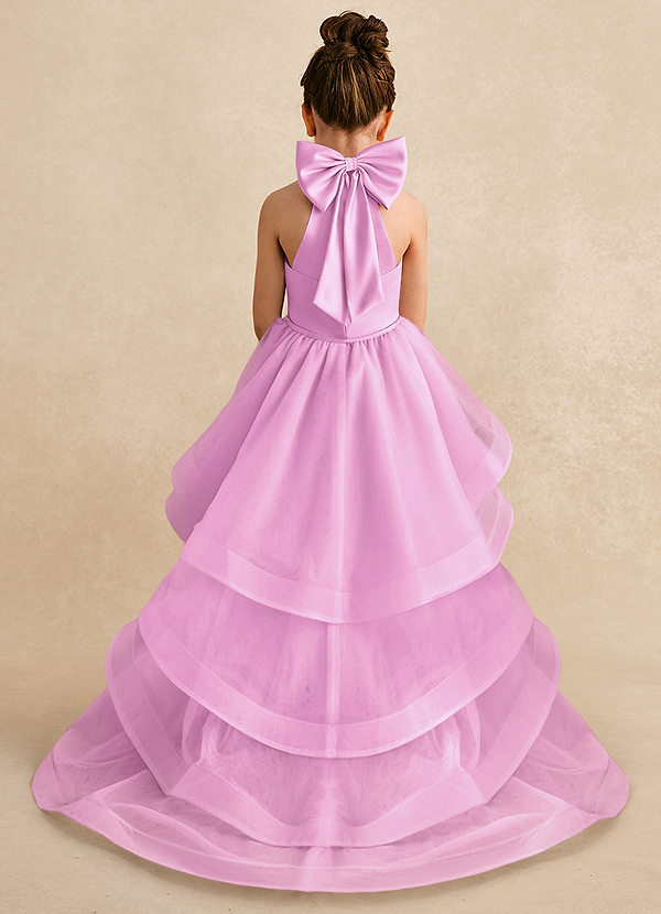 Azazie Bev Vestidos de Niña de Flores Vestido de Rosa Caramelo de Tul de Corte En A con Convertible image1