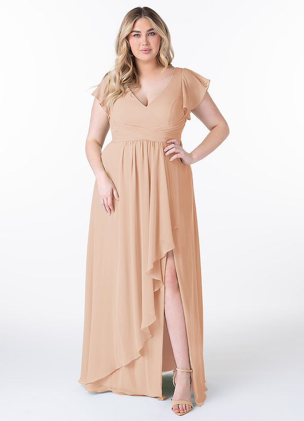 Azazie Omari Bridesmaid Dresses English Rose A-Line Chiffon Dress image1
