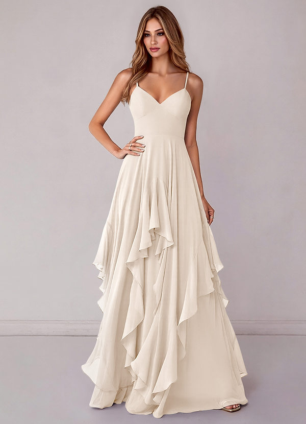 Zaina Bridesmaid Dresses White Alabaster A-Line Chiffon Dress image1
