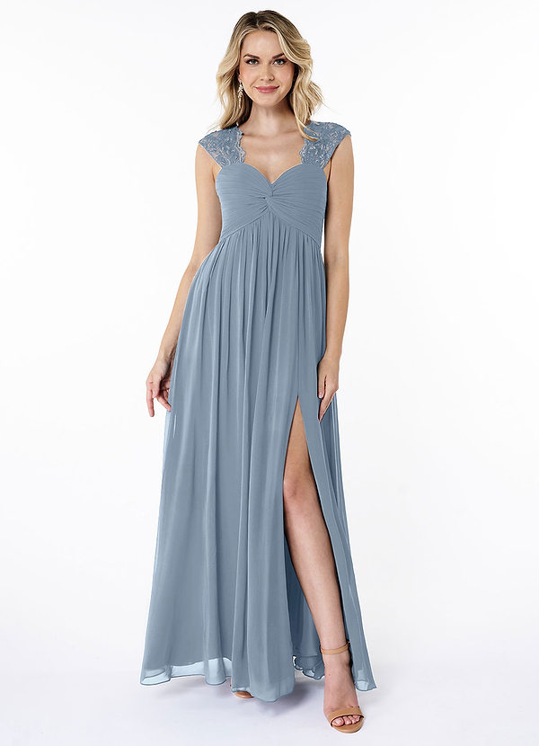 Azazie Basset Bridesmaid Dresses A-Line Sweetheart Neckline Chiffon Floor-Length Dress image1