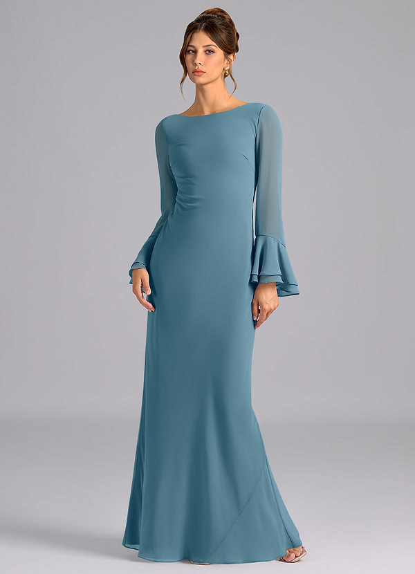 Azazie Leone Bruidsmeisjes Jurken Jurk van Chiffon met Zeemeermin Korset Bermuda image1