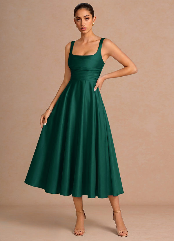 Azaria Hunter Green Midi šaty image1
