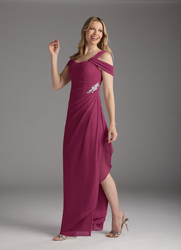 Azazie Weitzman Mother of the Brides Dresses Mulberry Sheath Sequins Mesh Dress image1