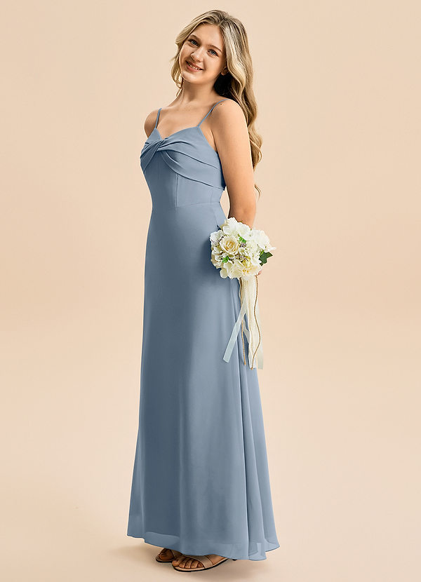 Azazie Jordyn Junior A-Line Kæresteudskæring Chiffon Gulv-længde Junior brudepige Kjole image1