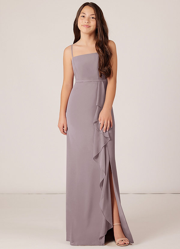 Azazie Kaylee Junior Dusk A-Line with Belt Chiffon Dress image1