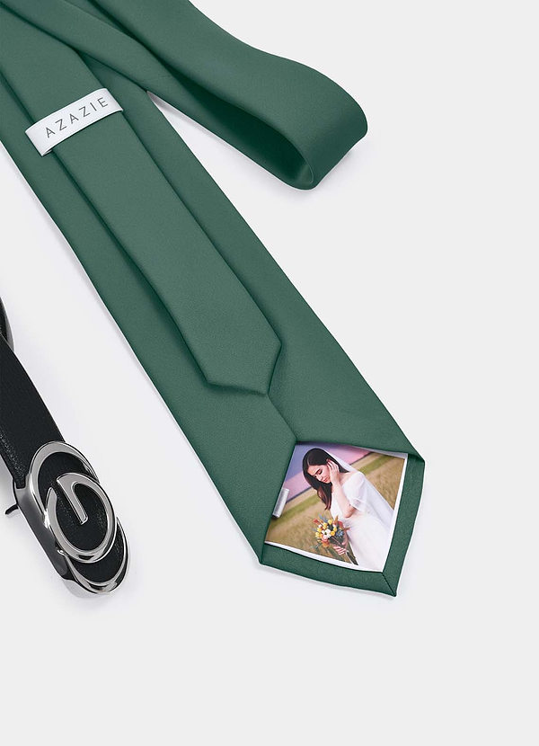 front Corbata de satén elástica con foto personalizada – Corbata personalizada