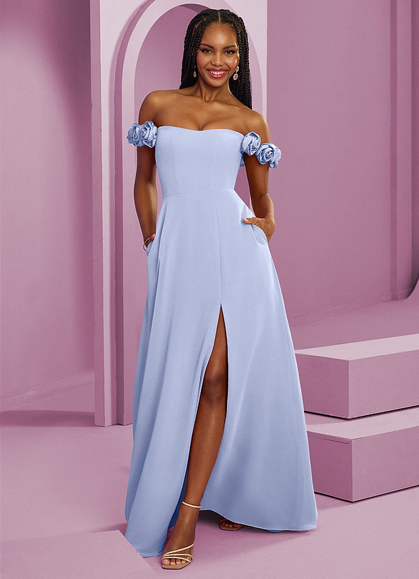 Barbie ♥ Azazie Bridesmaid Dresses Ice A-Line Off the Shoulder Chiffon Convertible Dress image1