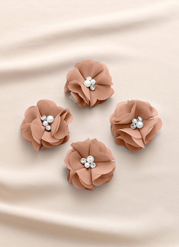 front Four-Piece Matching Color Chiffon Hair Clip Set