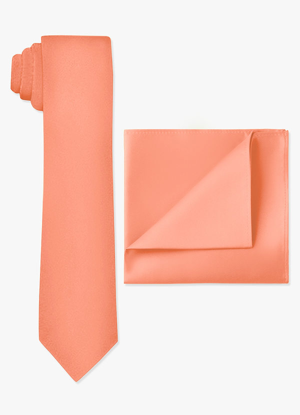 front Matte Satin Skinny Tie and Pocket Square Set