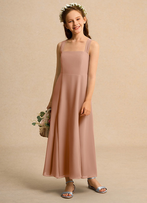 Azazie Tater Junior Formal Klänningar för brudeflicka Klä A-Line i Chiffong Plisserad image1