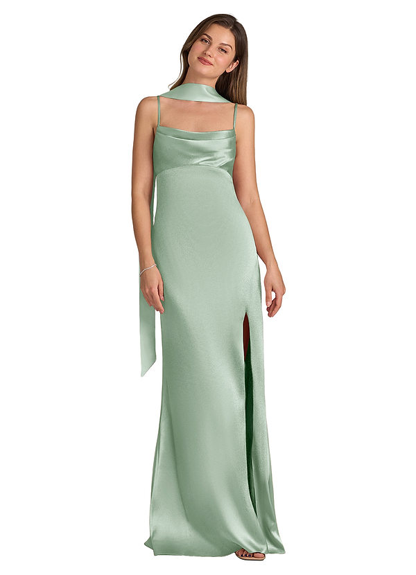 front Azazie Matching Color Matte Satin Scarf