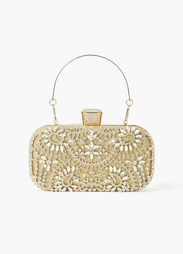 front Bolsa Clutch Embelezada com Cristal e Strass