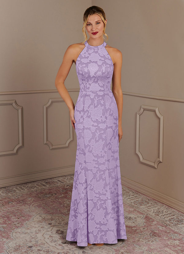 Azazie Tyra Brautmutterkleider Meerjungfrau-Linie Blumen-Burnout Kleid Flieder image1