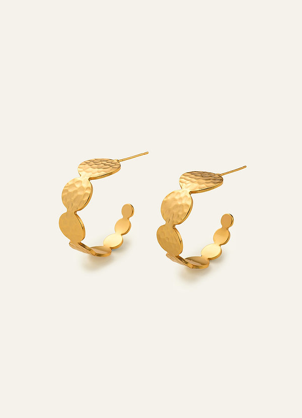 Hammered Discs Hoop Earrings front