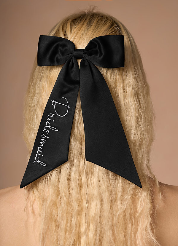 front Personalized Embroidered Matching Color Bow Hair Clip