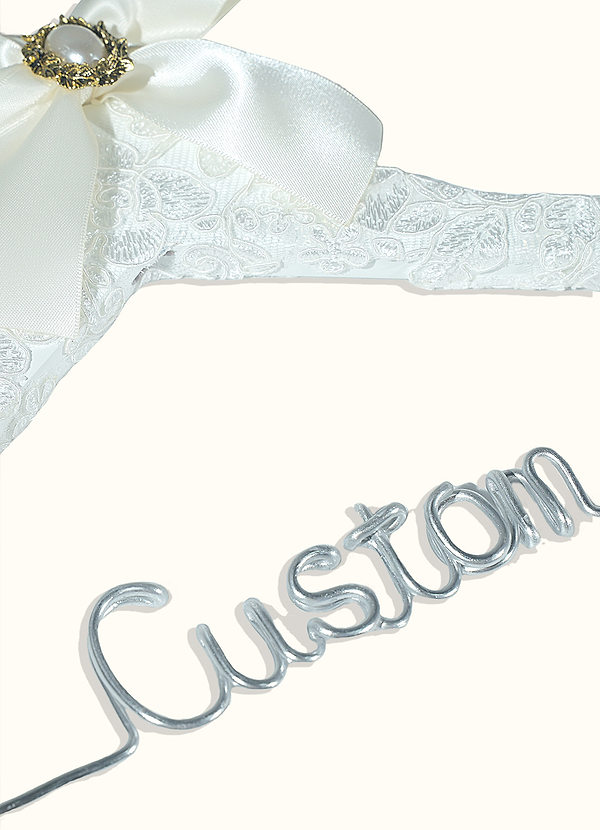 back Custom White Bow Wedding Hanger