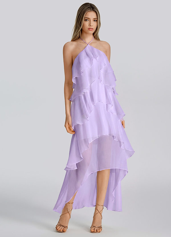 June Lilla A-formet midikjole i chiffon image1