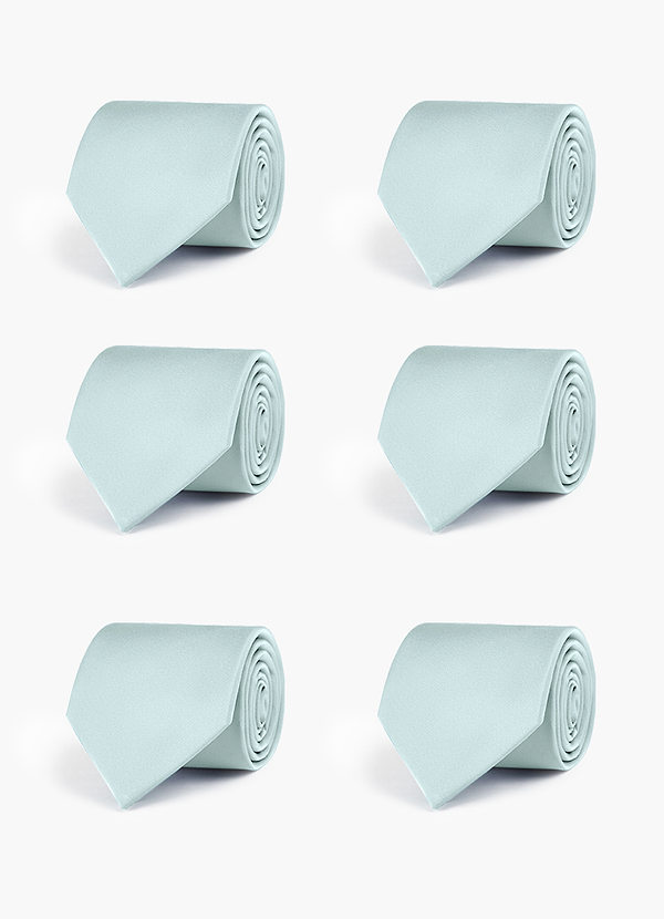 front Stretch Satin Matching Groomsmen Tie Set – 6 Pieces