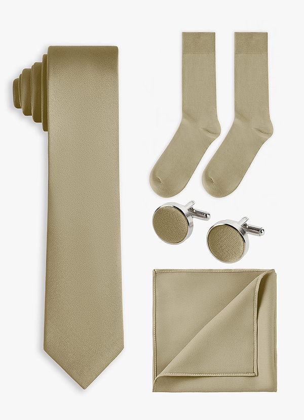 front Matching color 4-Piece Stretch Satin Skinny Tie Set
