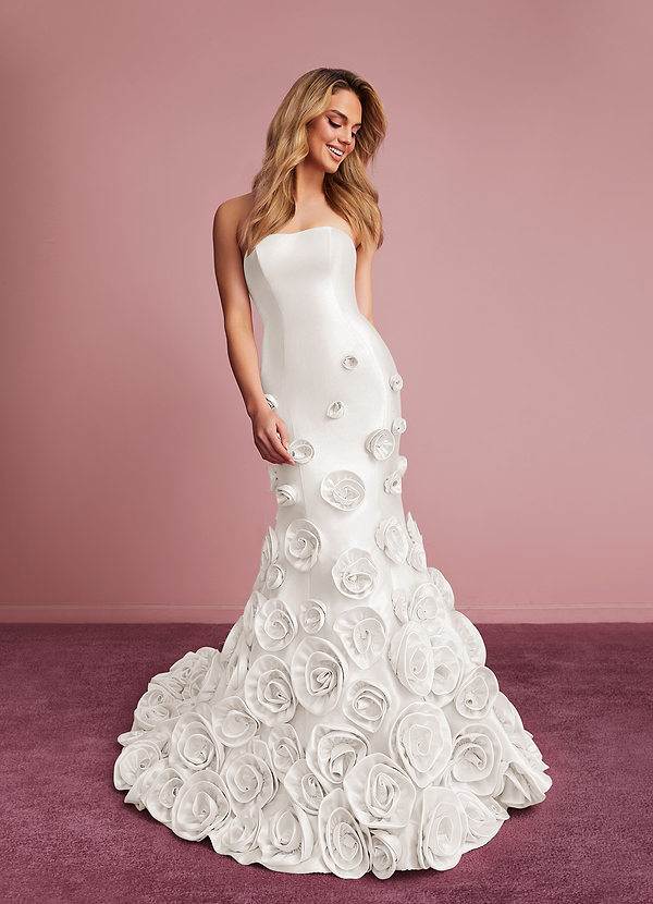 Barbie ♥ Azazie Wedding Dresses Diamond White Mermaid Strapless Mikado Dress image1