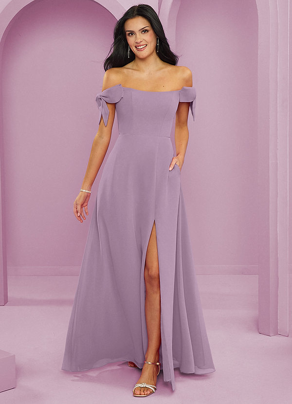 Barbie ♥ Azazie Bridesmaid Dresses Wisteria A-Line Off the Shoulder Chiffon Convertible Dress image1