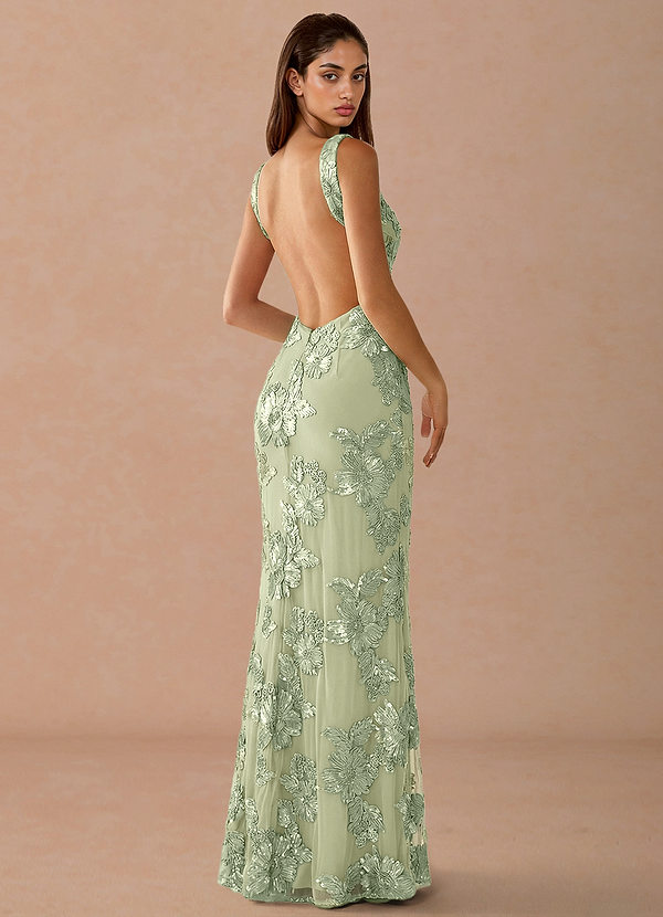 Ivellea Light Green Maxi Dress image1