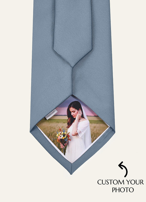 front Corbata personalizada de satén mate con foto – Corbatas personalizadas de tela a juego