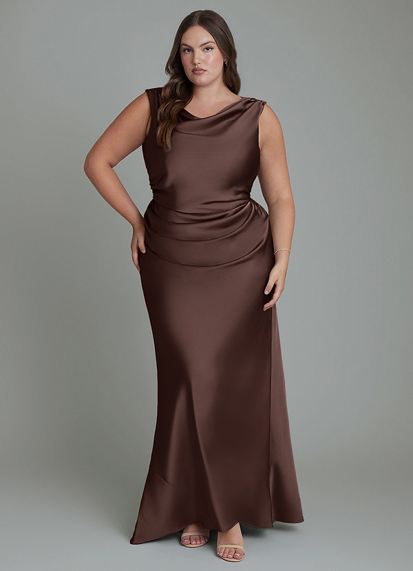 Kieryn Bridesmaid Dresses Ganache Mermaid Pleated Stretch Satin Dress image1