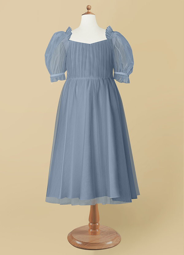 Azazie Nami Flower Girl Dresses A-Line Sweetheart Neckline Tulle Tea-Length Dress image1