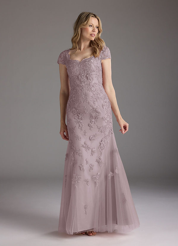 Azazie Marbella Mother of the Brides Dresses Dusk Mermaid Queen Anne Sequins Lace Dress image1