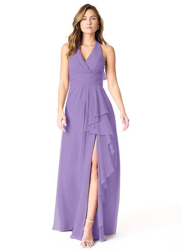 Azazie Aviv Bridesmaid Dresses Tahiti A-Line Pleated Chiffon Dress image1