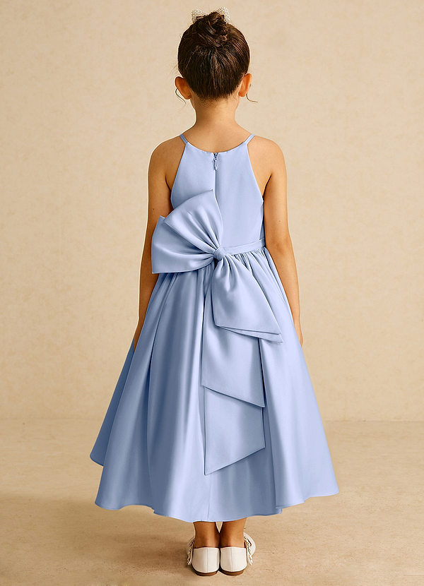 Azazie Sunray Flower Girl Dresses Ice A-Line Spaghetti Strap Matte Satin Dress image1